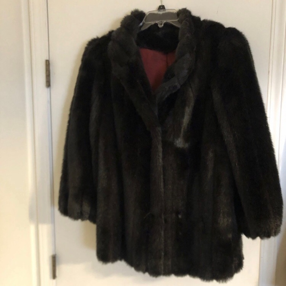 Vintage Style VI Ltd Women’s Faux Brown Mink Coat Size M or L Fully Lined